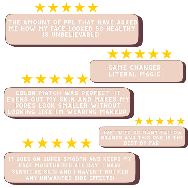 Five-star ratings for tallow makeup from Ginger Lily Tallow